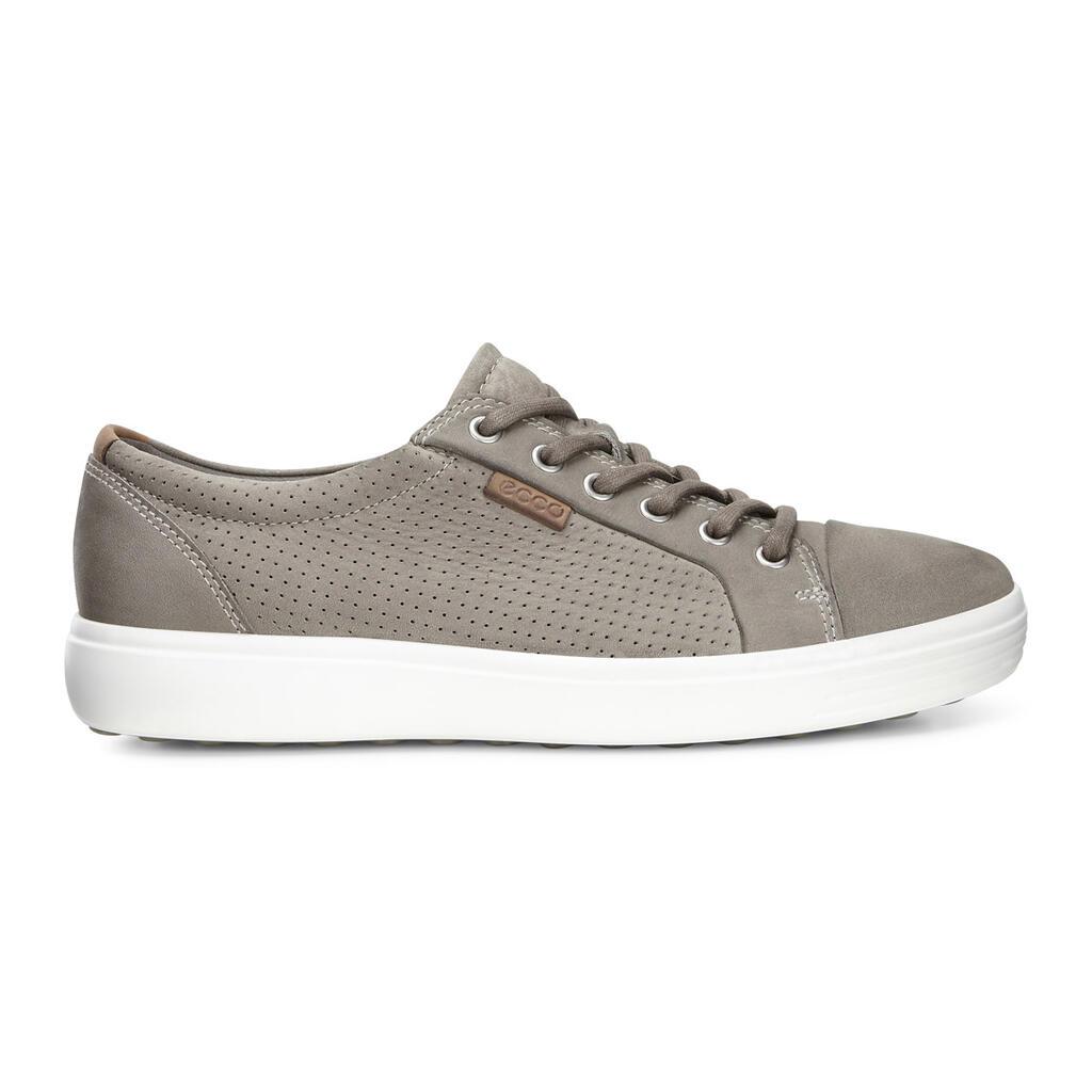 Ecco Soft 7 Perf Tie Mens Sneakers Beige - India MJA-124753